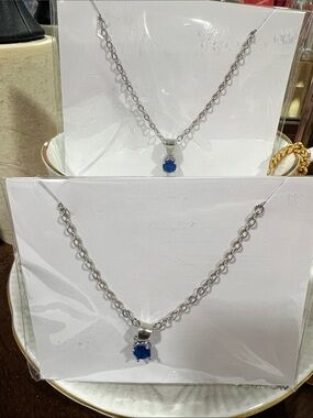 Effy Sterling Silver Necklace with Blue Stone Pendant